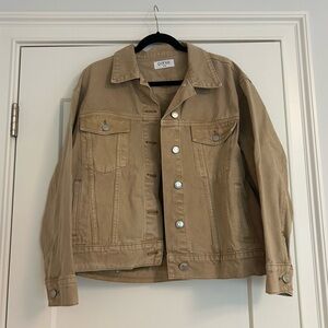 Parke oversized denim jacket in camel